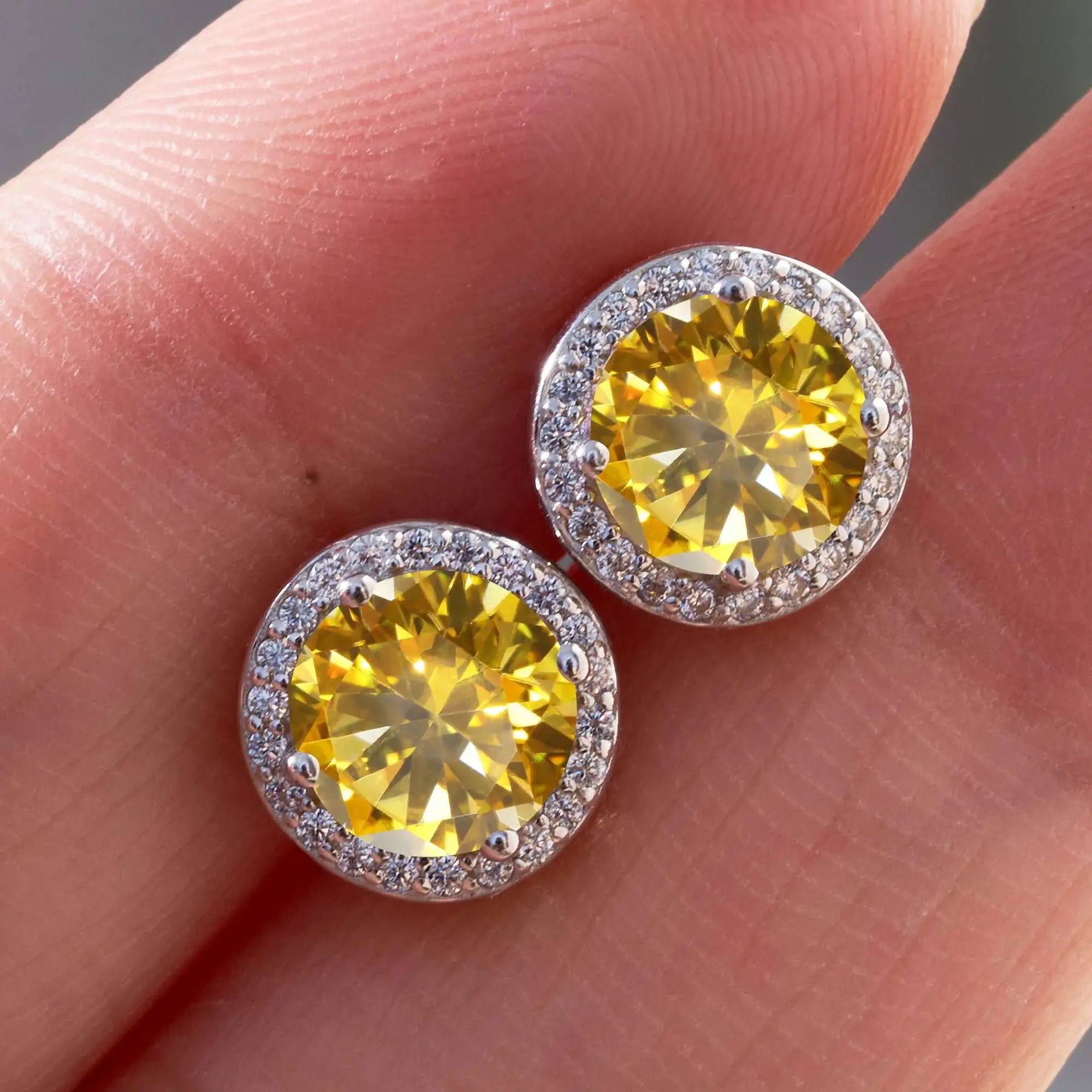 Luxury Sterling Silver Moissanite Round Earrings – Daily Wear Bridal Gift