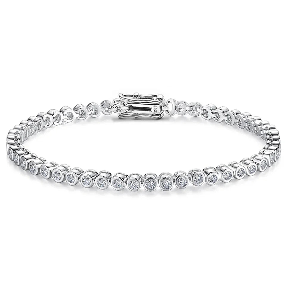 Moissanite Tennis Bracelet Sterling Silver Gold Plated