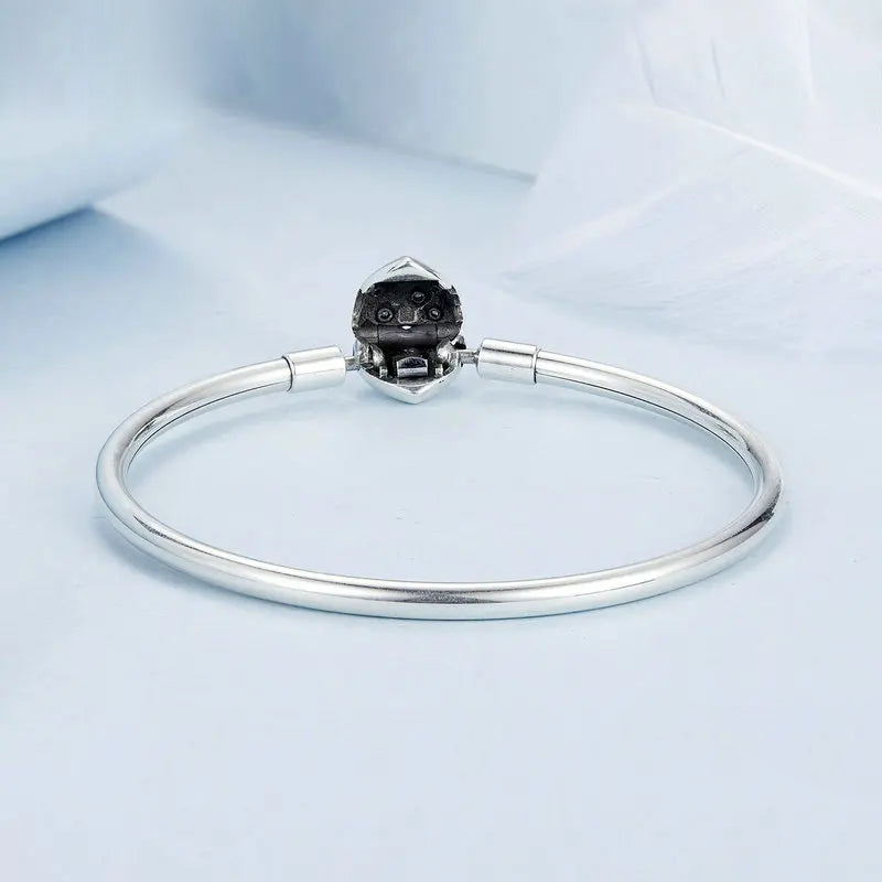 Sterling Silver Starry Zircon Love Bracelet for Women