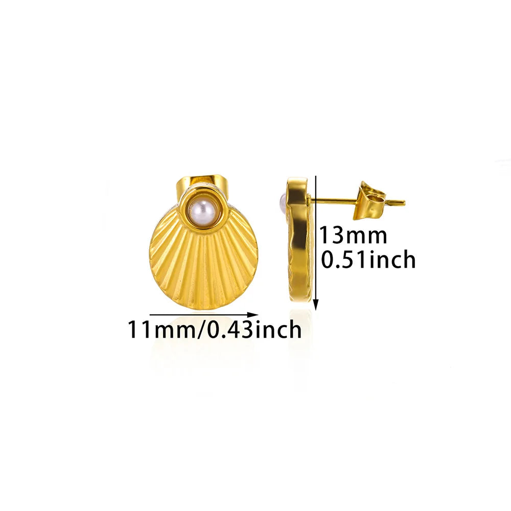 Baroque Pearl Circle Earrings for Women – Vintage Punk Clip-On