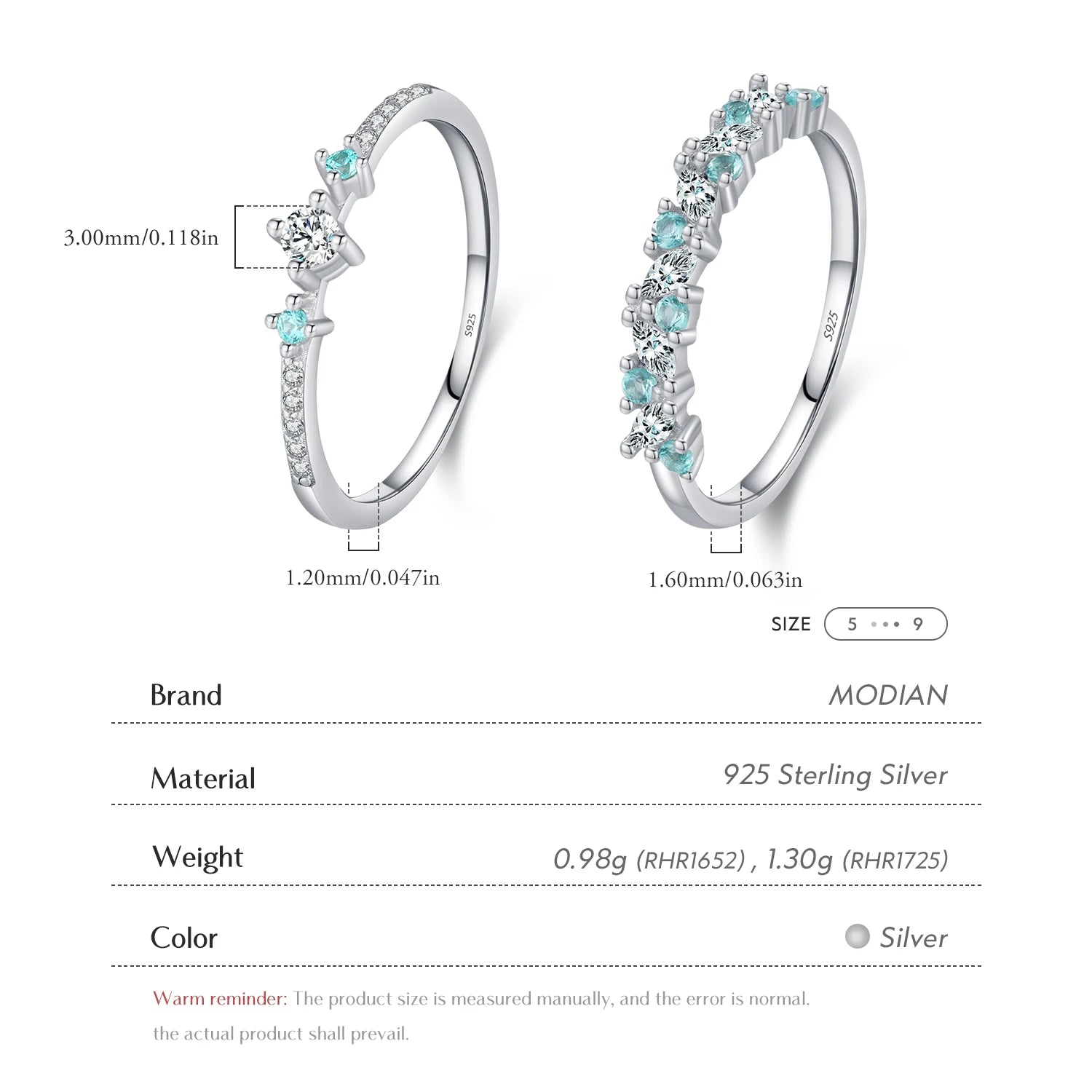Mint Green Paraiba CZ Eternity Ring – Sterling Silver Stackable Band
