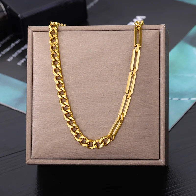 Gold Goth Heart Choker Necklace for Women – Stainless Steel