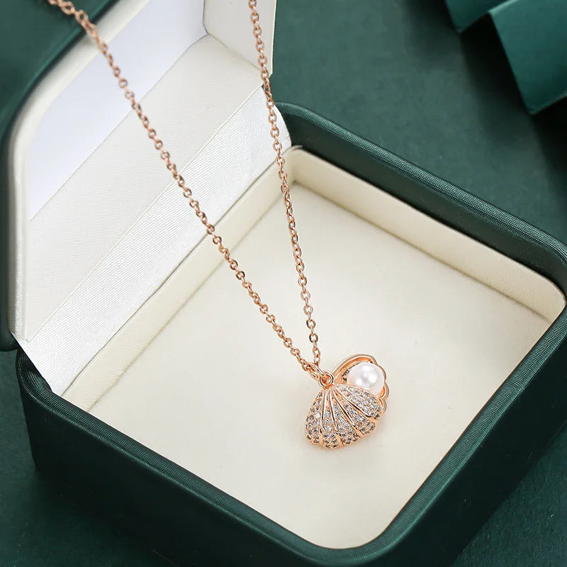 Pendant Stainless Steel Necklace – Korean Fashion for Women