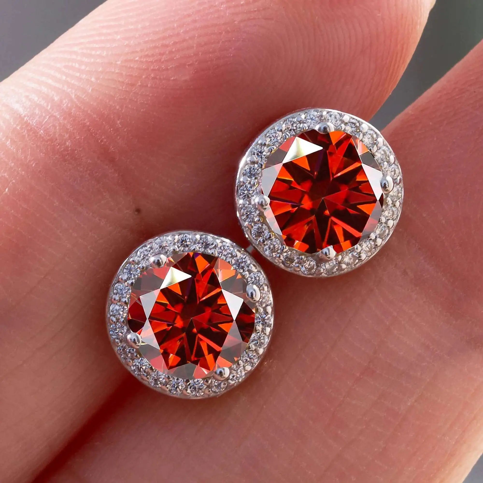 Luxury Sterling Silver Moissanite Round Earrings – Daily Wear Bridal Gift