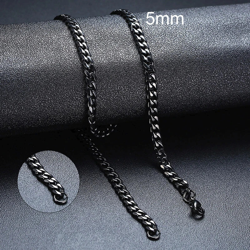 Cuban Chain Necklace for Men & Women – Gold Stainless Steel Curb Choker