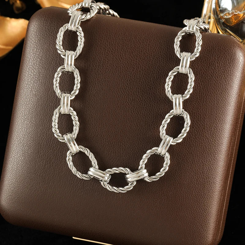 Silver Stainless Steel Bead Chain Necklace for Women – Rust-Proof Jewelry Gift