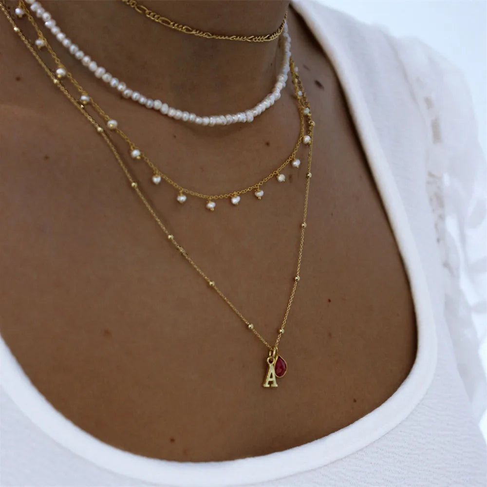 Bohemian Multilayer Crystal Drop Necklace for Women