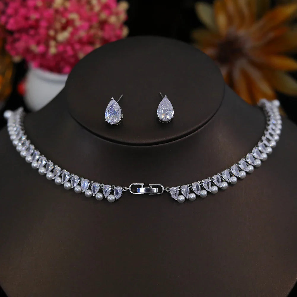 Pearl Choker Necklace Set for Women Bridal Wedding Jewelry Bridesmaid Gift