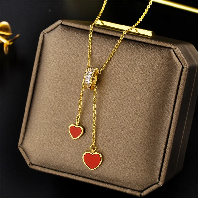 Luxury Zircon Crystal Pendant Necklace – Korean Fashion for Women