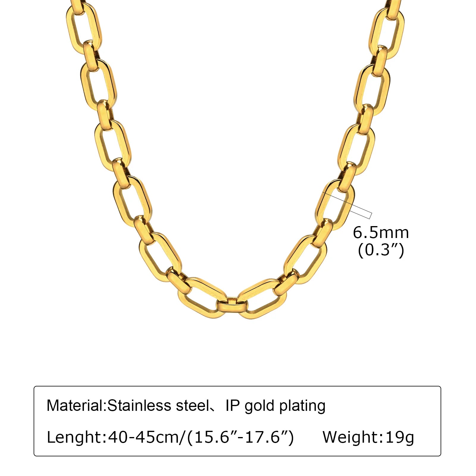 Chunky Gold Oval Link Necklace – Women’s Minimalist Chain Choker