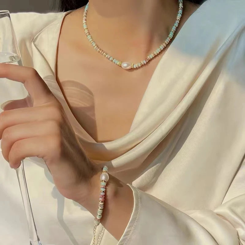 Women’s Natural Stone Pearl Bracelet – Party Jewelry