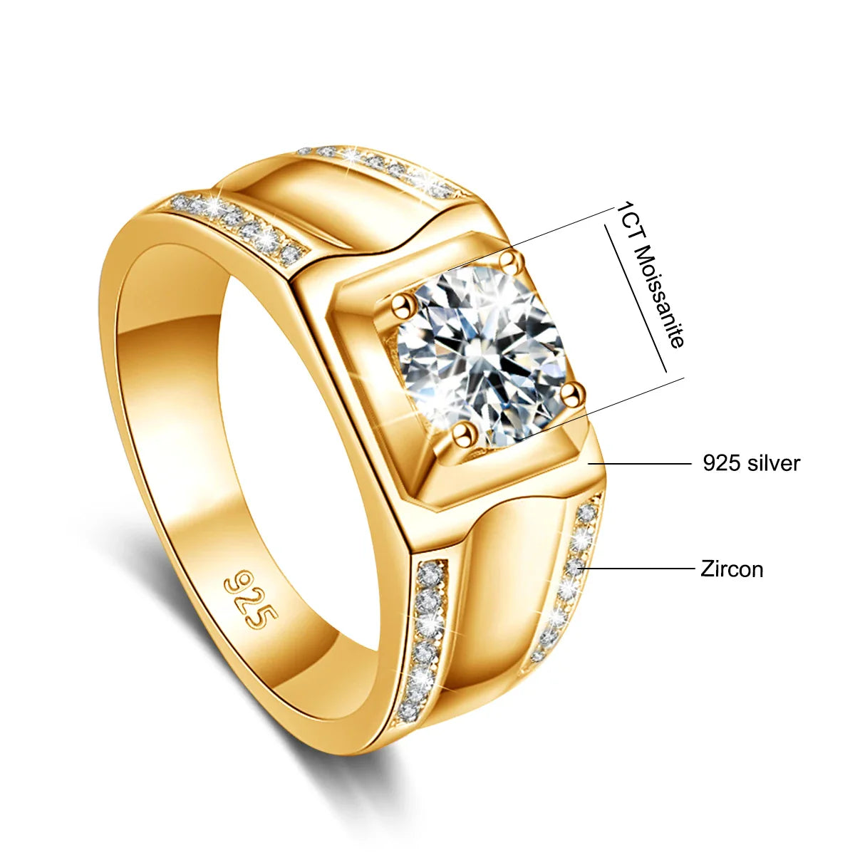 Luxury Moissanite Engagement Ring & Men’s Wedding Band