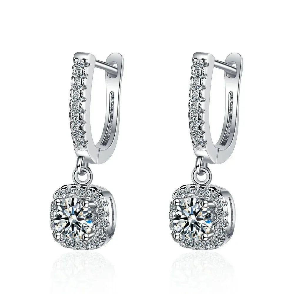 Dainty Moissanite Huggie Hoops – Lab Created Diamond, Sterling Silver