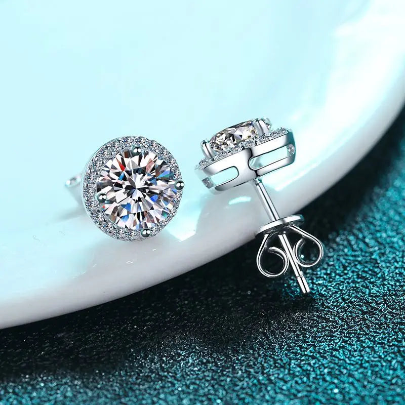 Sterling Silver 1ct Moissanite Earrings – Wedding, Party & Everyday Jewelry