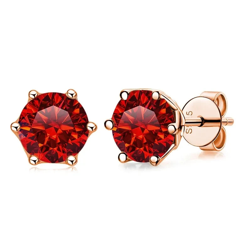 Wedding Moissanite Stud Earrings – Lab Created Diamond, Gold Plated Silver