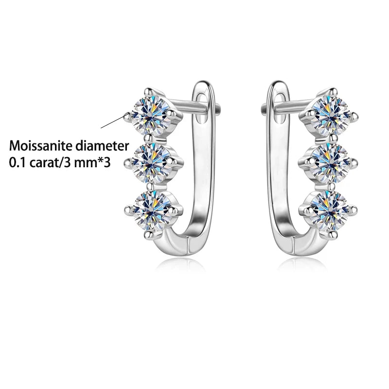 Moissanite Stud Earrings in 925 Silver | Elegant Men’s and Women’s Jewelry
