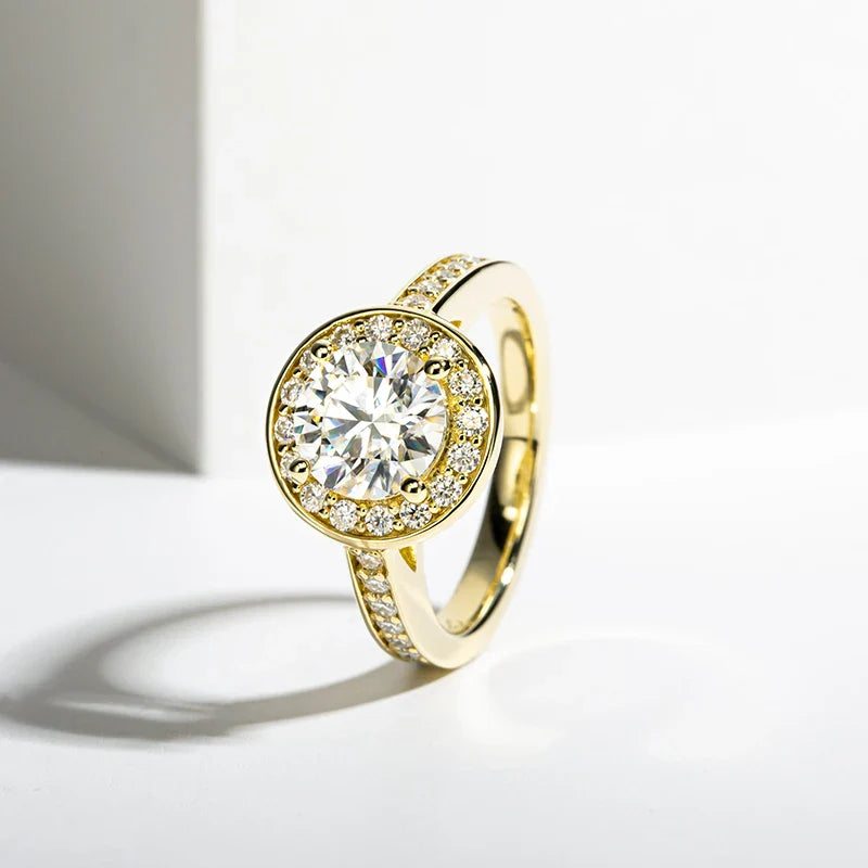 Luxury Moissanite Engagement Ring – Sterling Silver Wedding Band