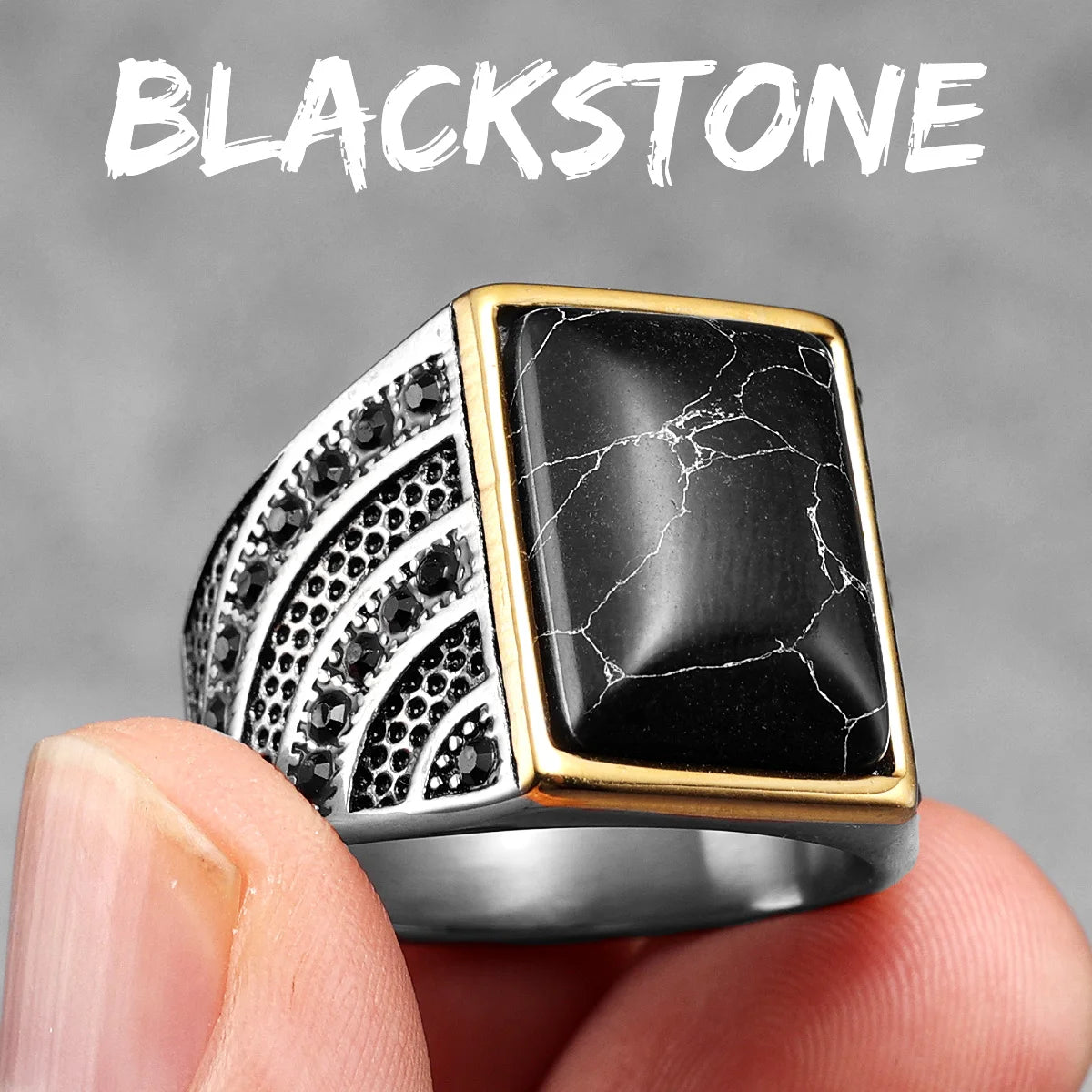 Luxury Emerald Rhinestone Ring for Men – Stainless Steel