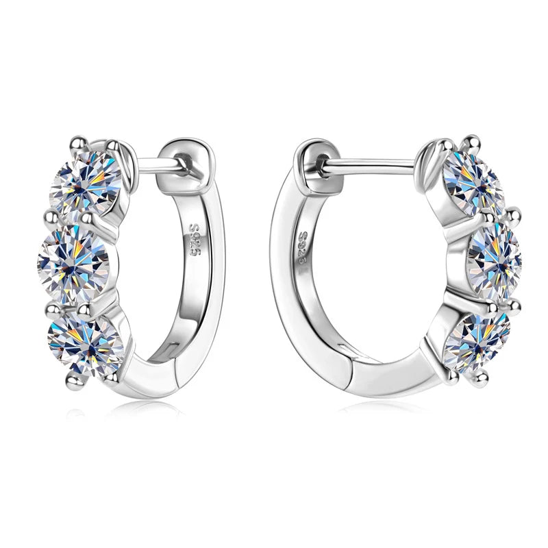 Dazzling Silver Moissanite Earrings – Ideal Gift for Christmas & Halloween