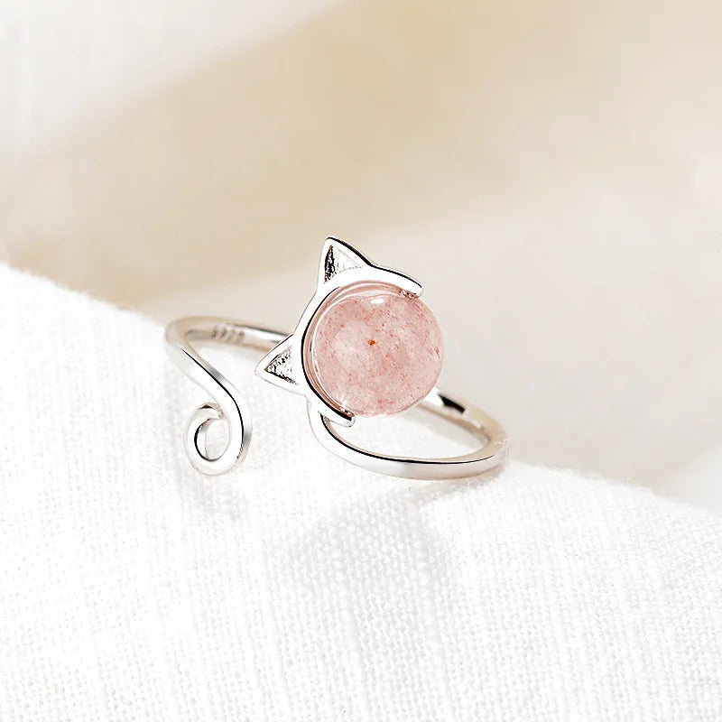 Mermaid Whale Tail Moonstone Stackable Ring – Blue Green Silver