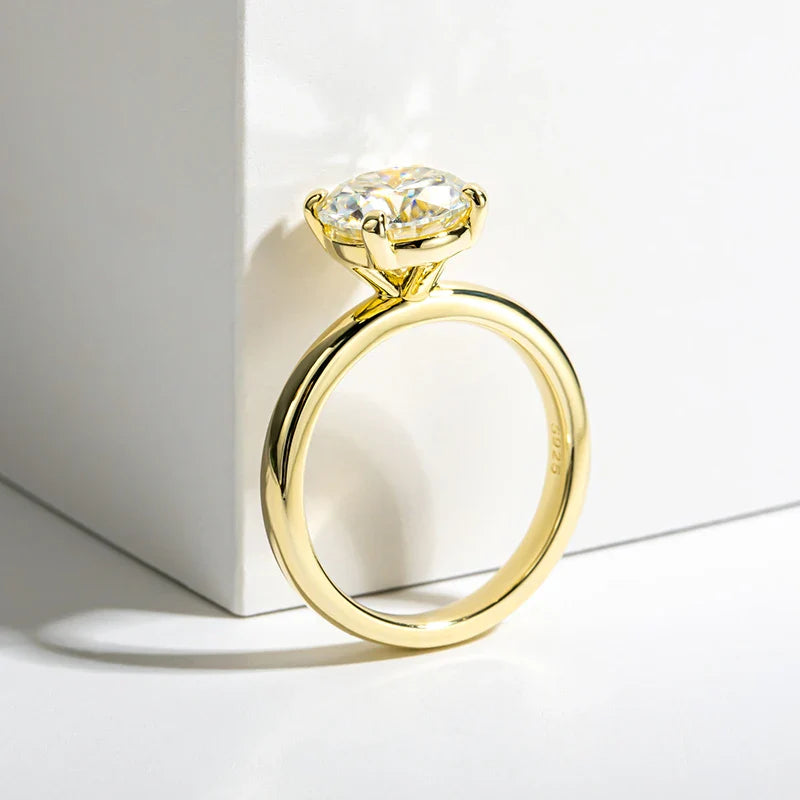Luxury Moissanite Round Engagement and Wedding Ring in Sterling Silver