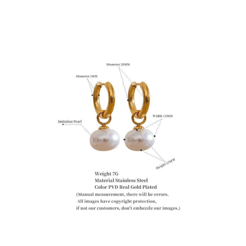 Gold Hoop Earrings with Pearls – Korean Fashion Jewelry