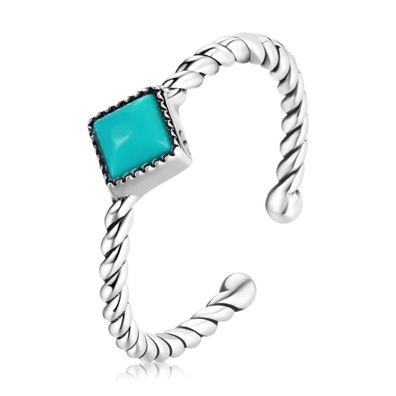Women’s Adjustable Sterling Silver Zircon Stackable Engagement Ring
