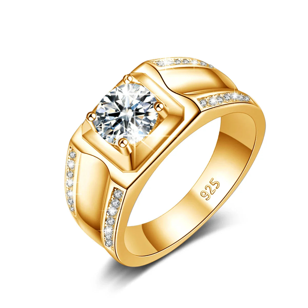 Luxury Moissanite Engagement Ring & Men’s Wedding Band