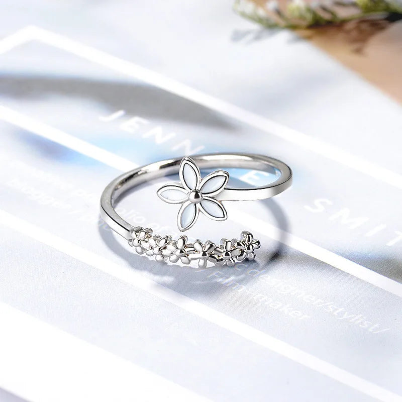 Mermaid Whale Tail Moonstone Stackable Ring – Blue Green Silver