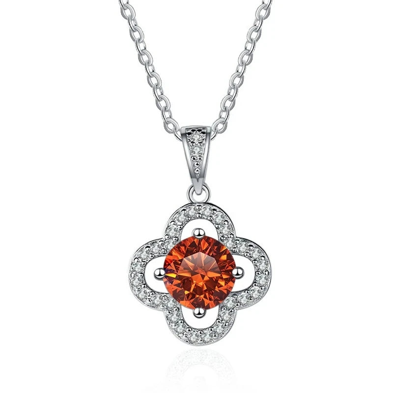 1 Carat Moissanite Pendant Necklace – D Color, 925 Silver