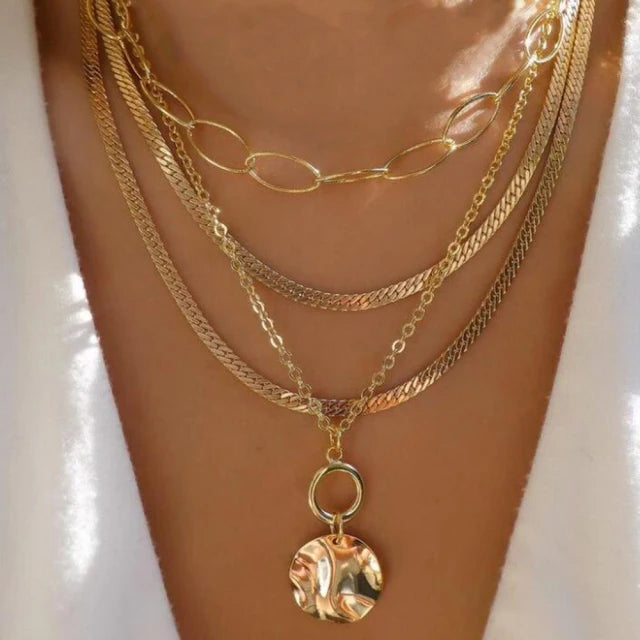 Multilayer Crystal Butterfly Heart Pendant Necklace for Women