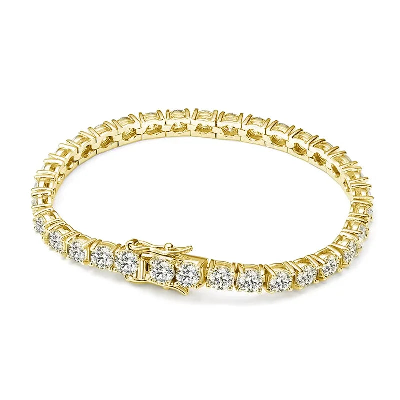 Moissanite Tennis Bracelet – 18k White Gold Silver GRA