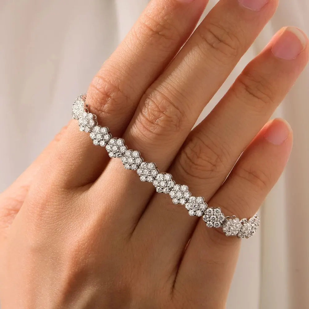 Moissanite Tennis Bracelet – Silver Plated Diamond Jewelry