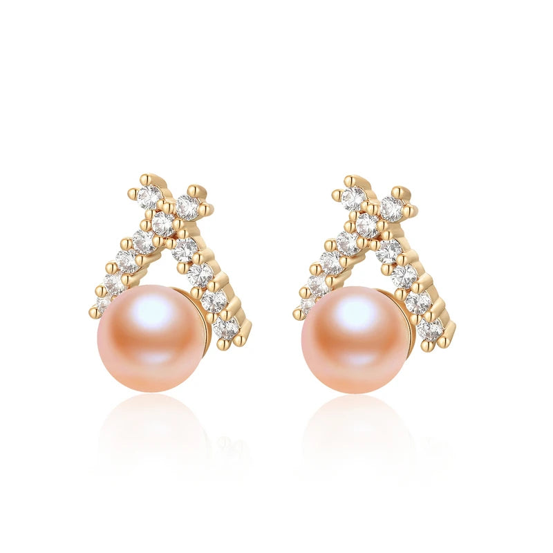 Natural Freshwater Pearl Earrings for Women – Elegant Jewelry Gift
