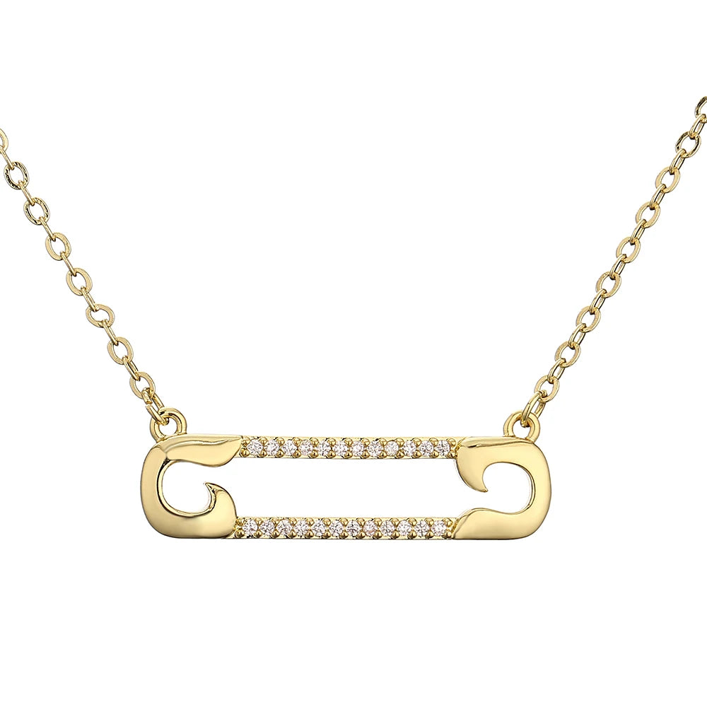 Lightning Paperclip CZ Pave Choker Necklace for Women