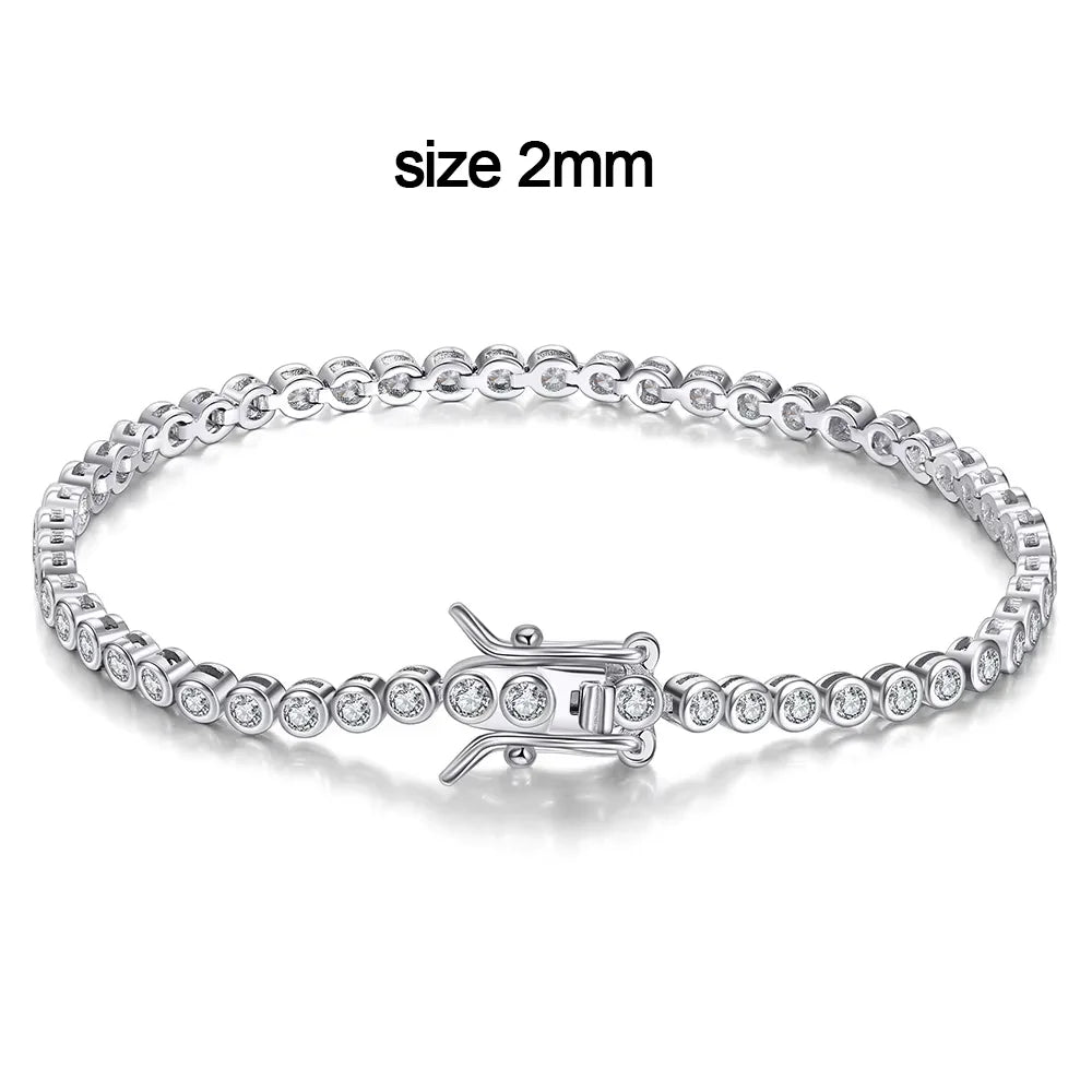 Moissanite Tennis Bracelet in White Gold Plated Sterling Silver