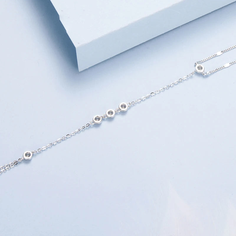 Sterling Silver Tassel Finger Chain Bracelet for Women