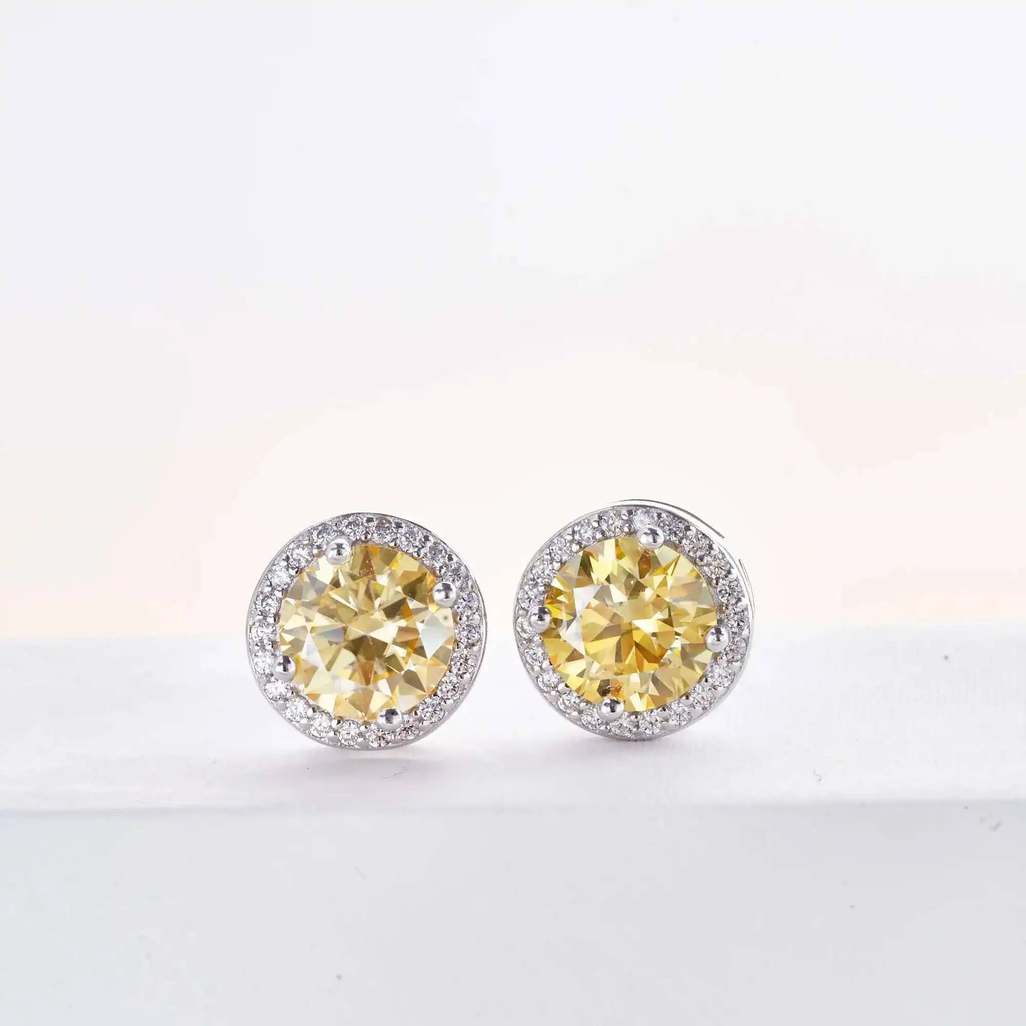 Luxury Sterling Silver Moissanite Round Earrings – Daily Wear Bridal Gift