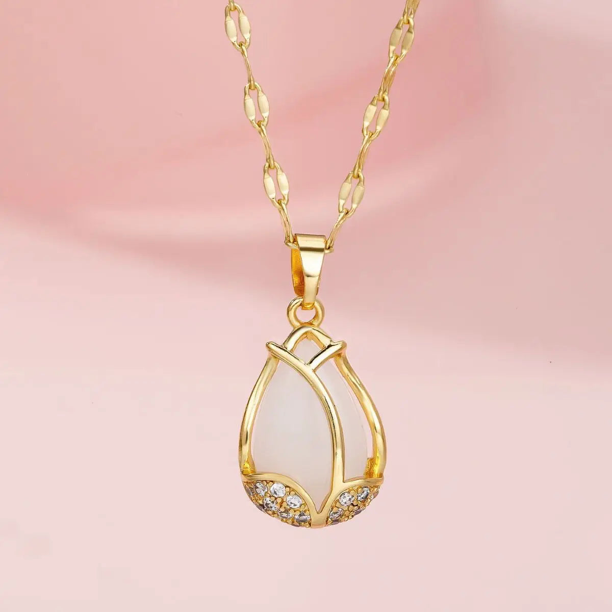 Luxury Zircon Crystal Pendant Necklace – Korean Fashion for Women