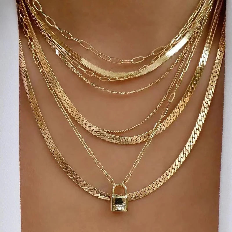 Multilayer Crystal Butterfly Heart Pendant Necklace for Women