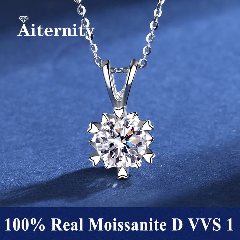 1ct Moissanite Square Necklace – 925 Silver, Trendy & Elegant
