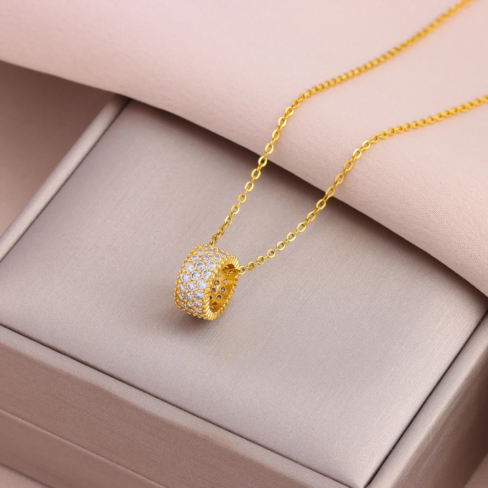 Gold Plated Stainless Steel Necklace for Women – Pendant Clavicle Chain