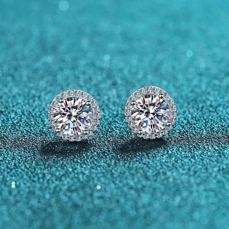 Sterling Silver 1ct Moissanite Earrings – Wedding, Party & Everyday Jewelry