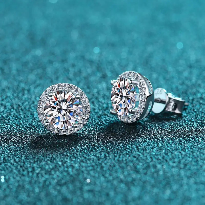 Sterling Silver 1ct Moissanite Earrings – Wedding, Party & Everyday Jewelry