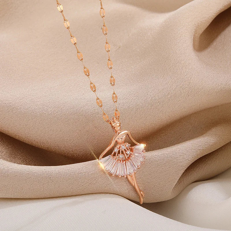 Pendant Stainless Steel Necklace – Korean Fashion for Women