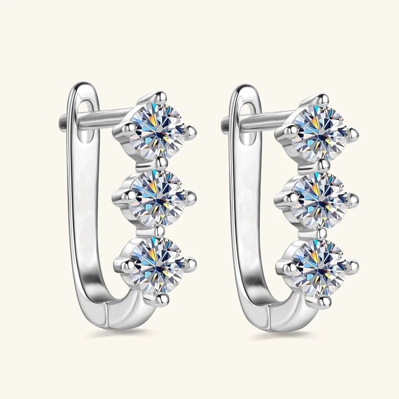 Moissanite Stud Earrings in 925 Silver | Elegant Men’s and Women’s Jewelry