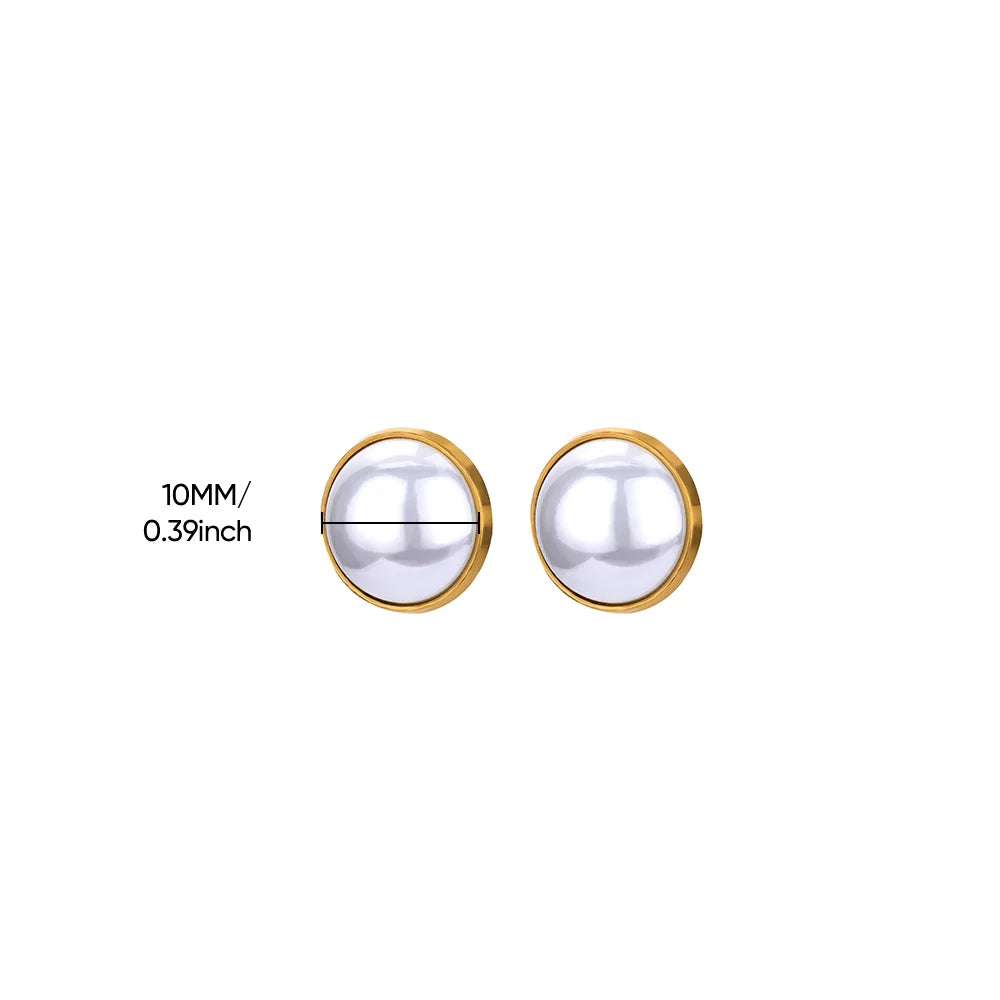 Baroque Pearl Circle Earrings for Women – Vintage Punk Clip-On