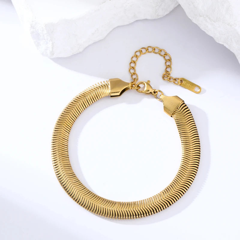 Gold Stainless Steel Unisex Chain Bracelet – 2025 Antiallergic Bangle