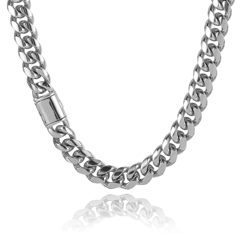 Men’s Heavy Miami Cuban Link Chain Necklace Stainless Steel Durable