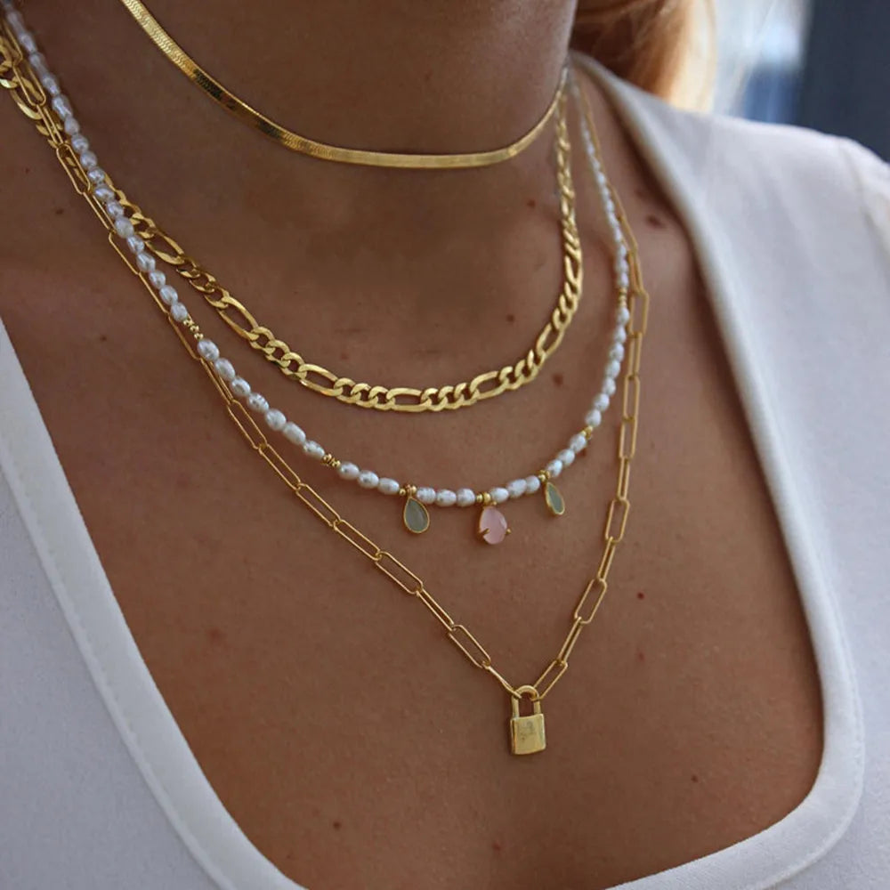 Bohemian Multilayer Crystal Drop Necklace for Women